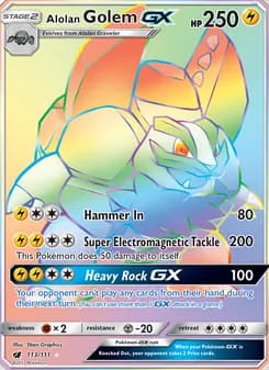 Alolan Golem GX card in English