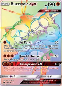 Buzzwole GX card in English