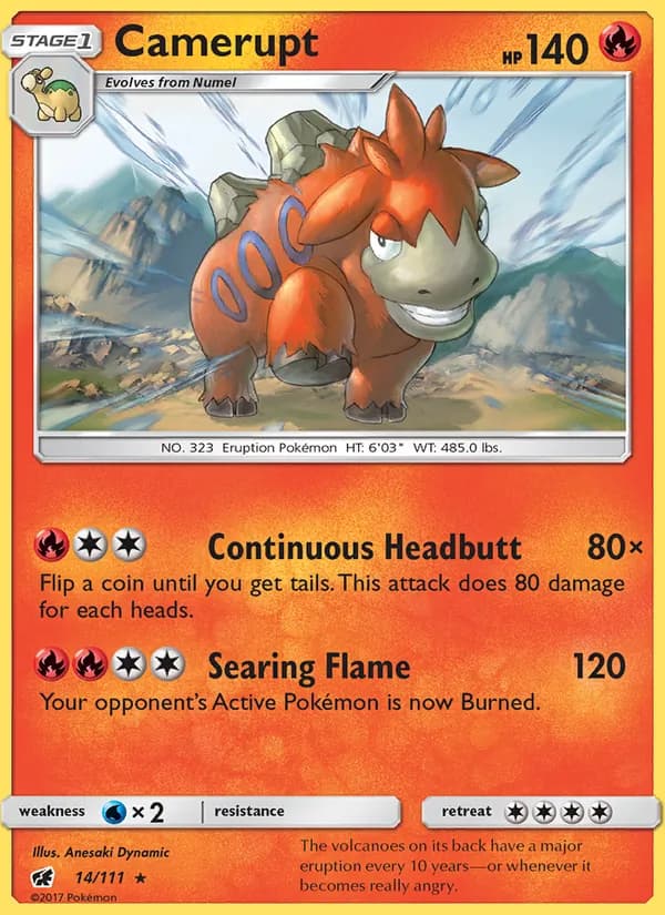 Camerupt card in English
