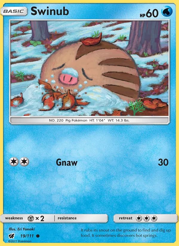 Swinub card in English