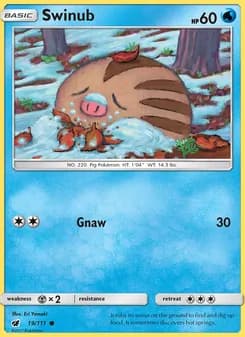 Swinub card in English