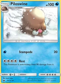 Piloswine card in English