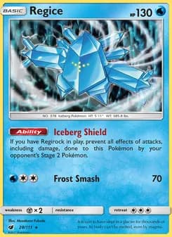 Regice card in English