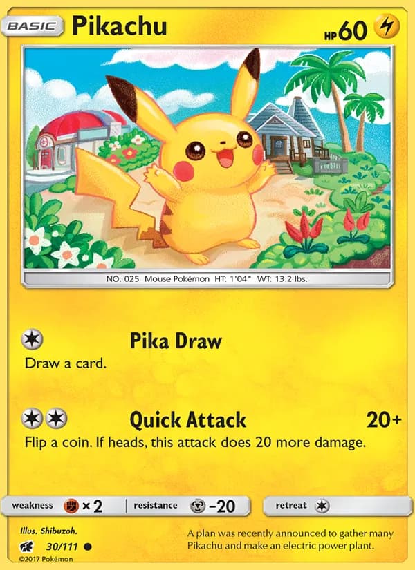 Pikachu card in English