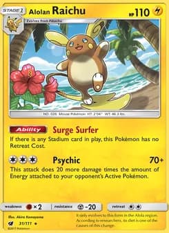 Alolan Raichu card in English