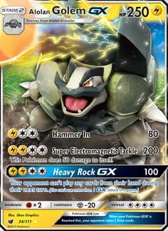 Alolan Golem GX card in English