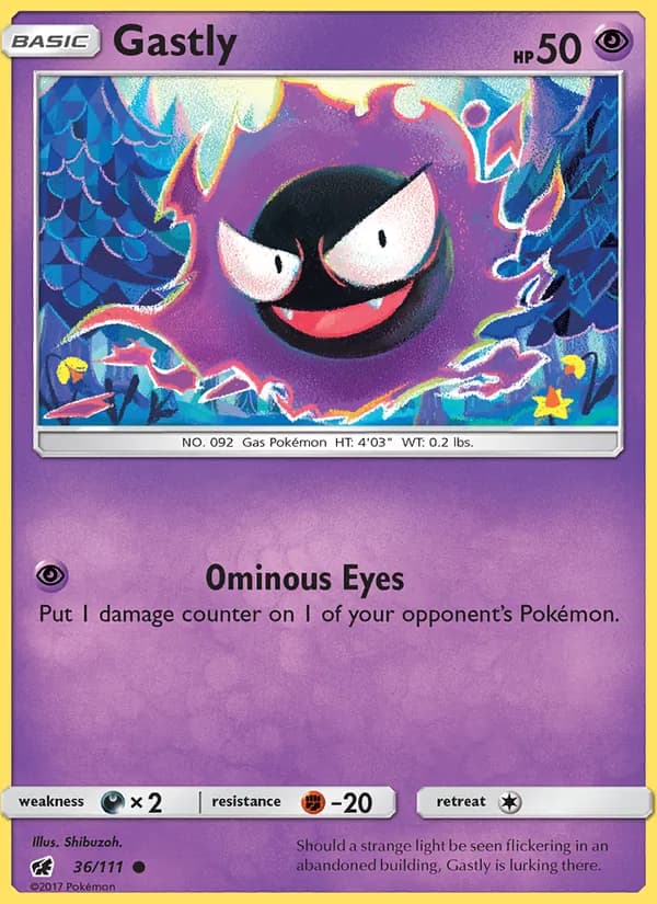 Gastly card in English