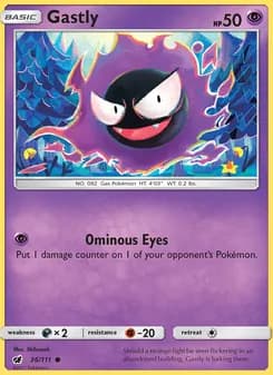 Gastly card in English