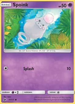 Spoink card in English