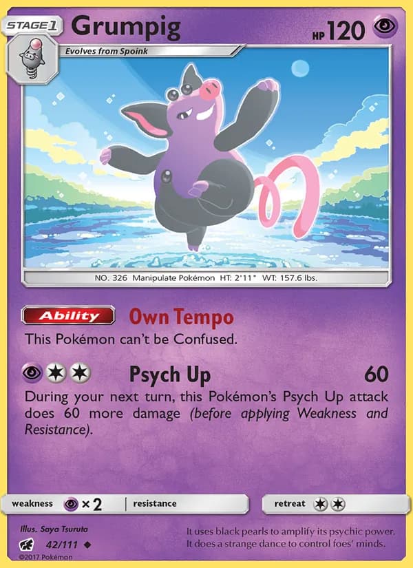 Grumpig card in English