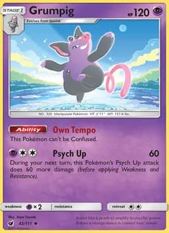 Grumpig card in English