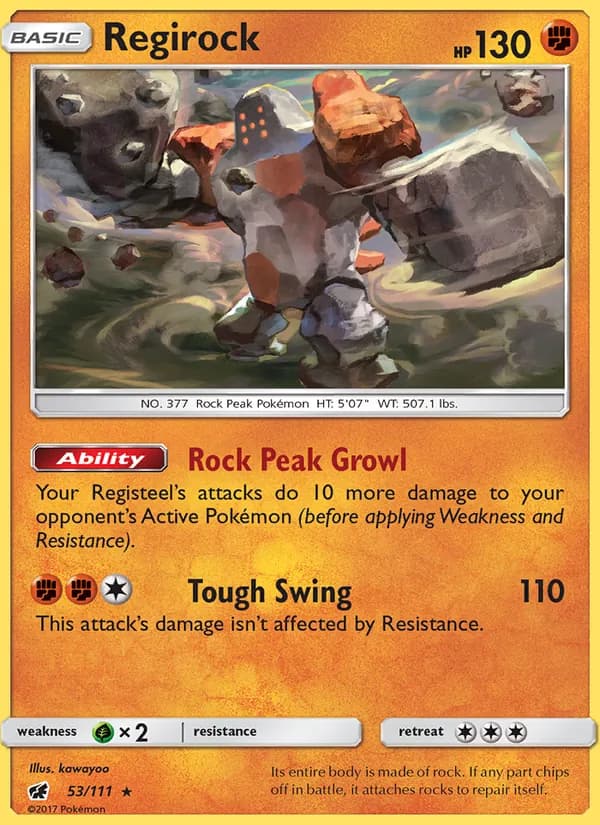 Regirock card in English