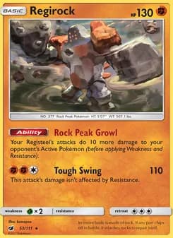 Regirock card in English