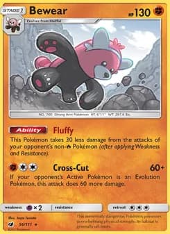 Bewear card in English