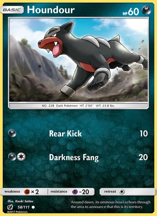 Houndour card in English