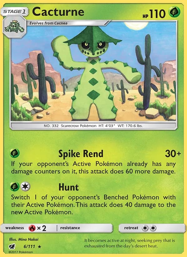 Cacturne card in English