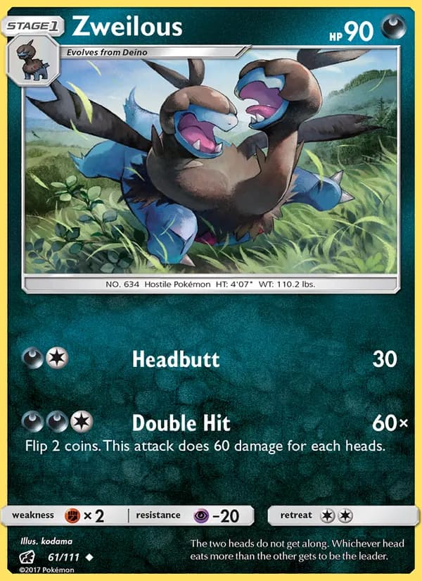 Zweilous card in English