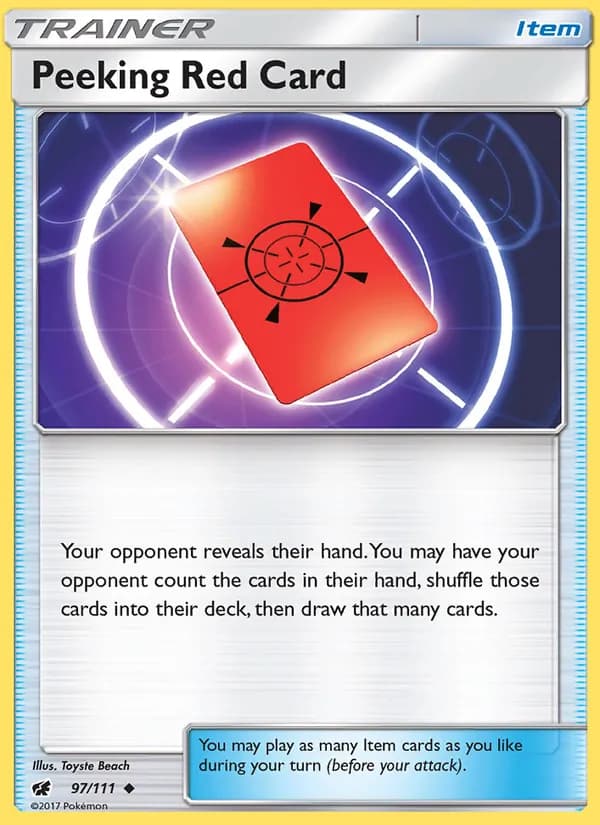 Peeking Red Card card in English