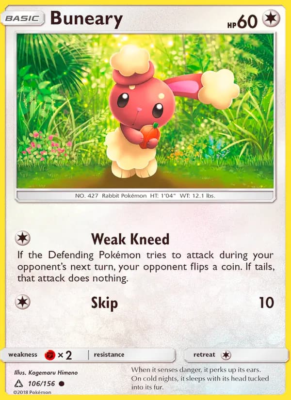 Buneary card in English