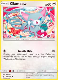 Glameow card in English