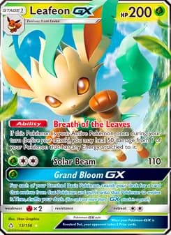 Leafeon GX card in English
