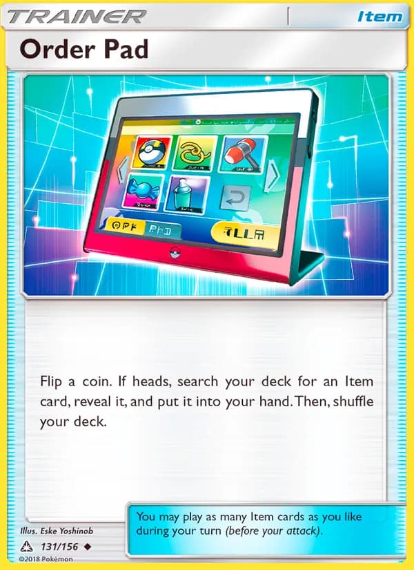 Order Pad card in English