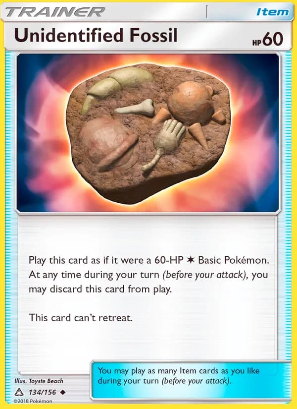 Unidentified Fossil card in English