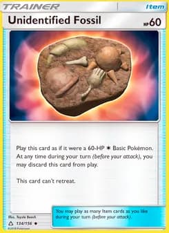 Unidentified Fossil card in English