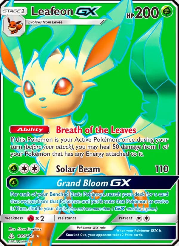 Leafeon GX card in English