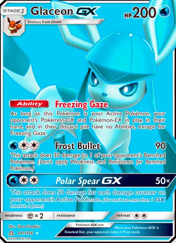Glaceon GX card in English
