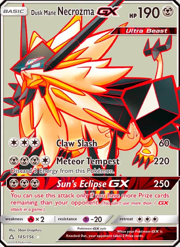 Dusk Mane Necrozma GX card in English