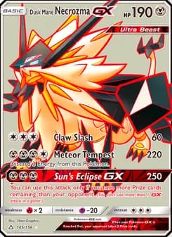 Dusk Mane Necrozma GX card in English