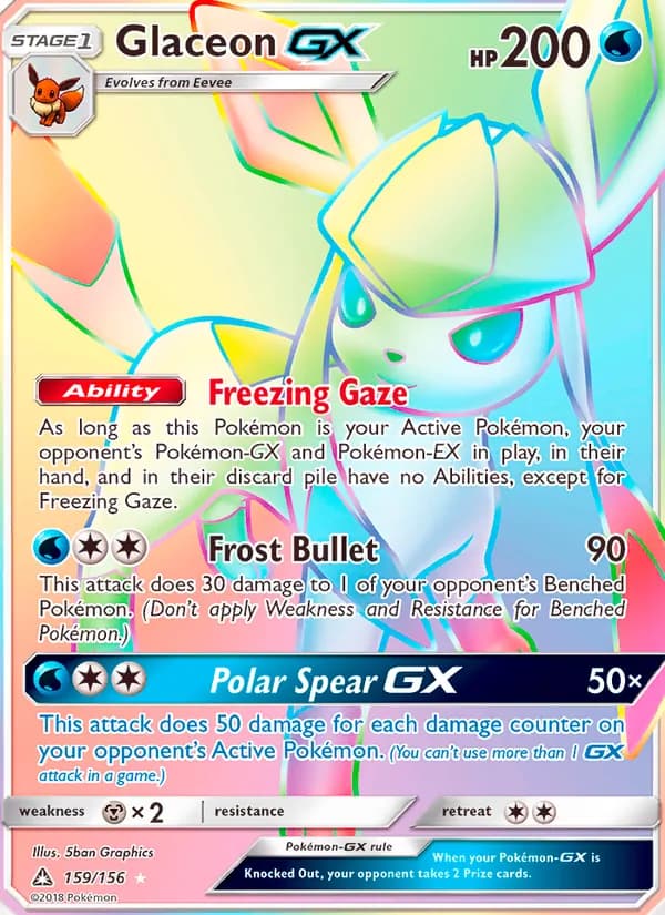 Glaceon GX card in English