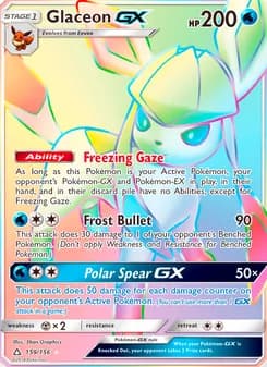Glaceon GX card in English