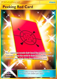 Peeking Red Card card in English