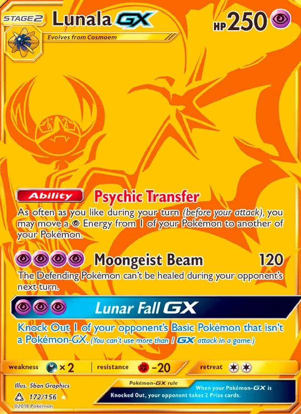 Lunala GX card in English