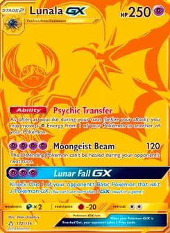 Lunala GX card in English