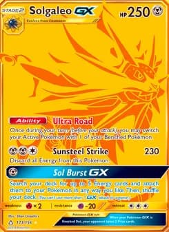 Solgaleo GX card in English
