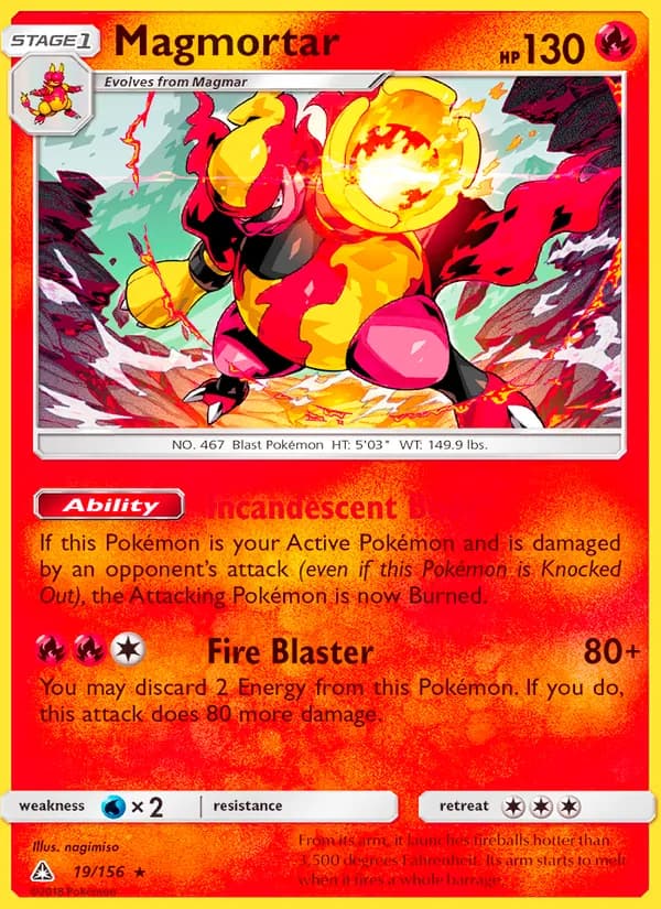 Magmortar card in English