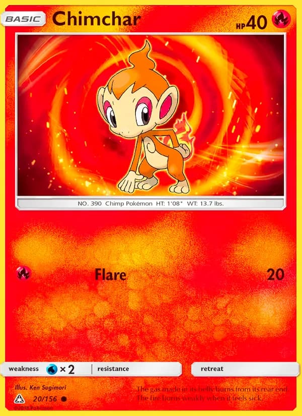 Chimchar card in English