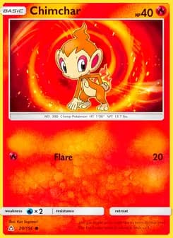 Chimchar card in English