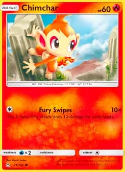 Chimchar card in English