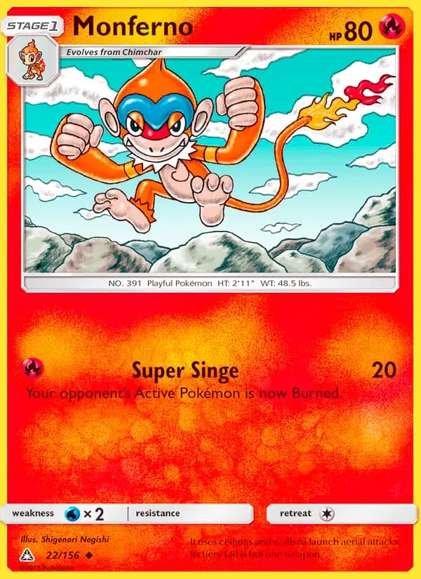Monferno card in English