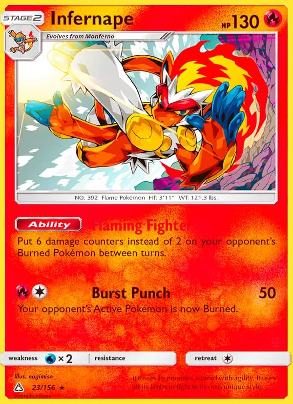Infernape card in English