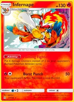 Infernape card in English