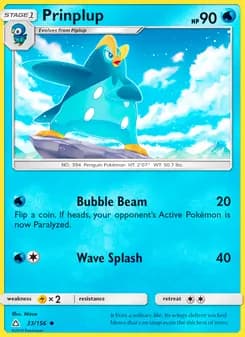 Prinplup card in English