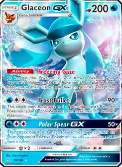 Glaceon GX card in English