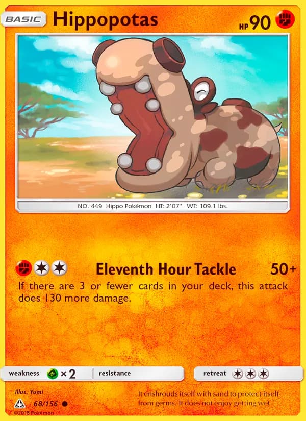 Hippopotas card in English