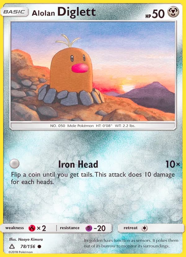 Alolan Diglett card in English