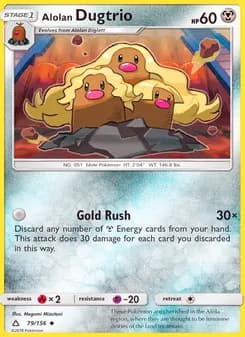 Alolan Dugtrio card in English